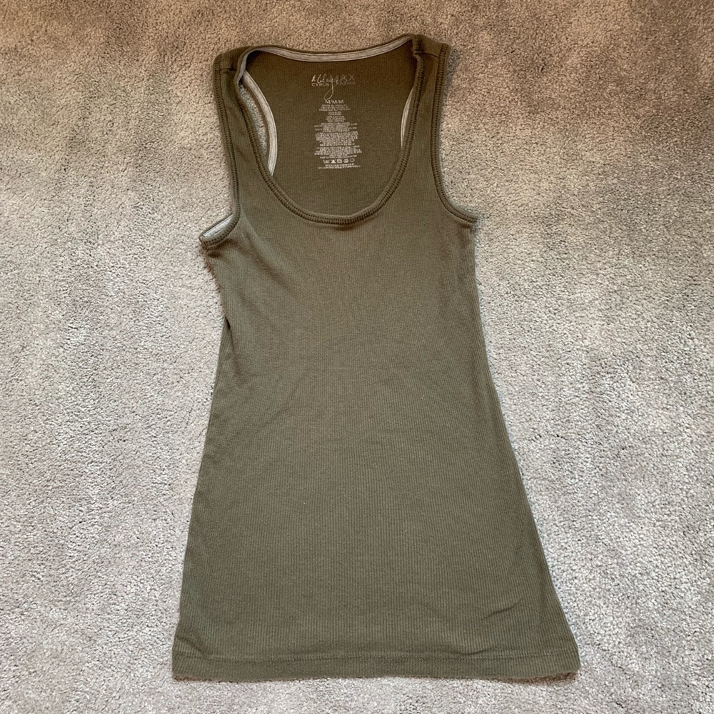 2 for $15 Miley Cyrus Olive green racer back